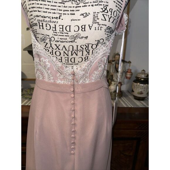 J J's House Evening Gown Formal Maxi Long Sleeve With Long Lace  Train Size‎ 14 - Picture 7 of 8
